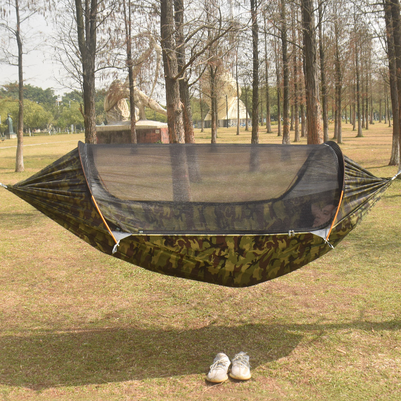 Cheap Goat Tents 2 Person Portable Camping Garden Hammock with Mosquito Net Outdoor High Strength Parachute Hunting Sleep Swing Hanging   